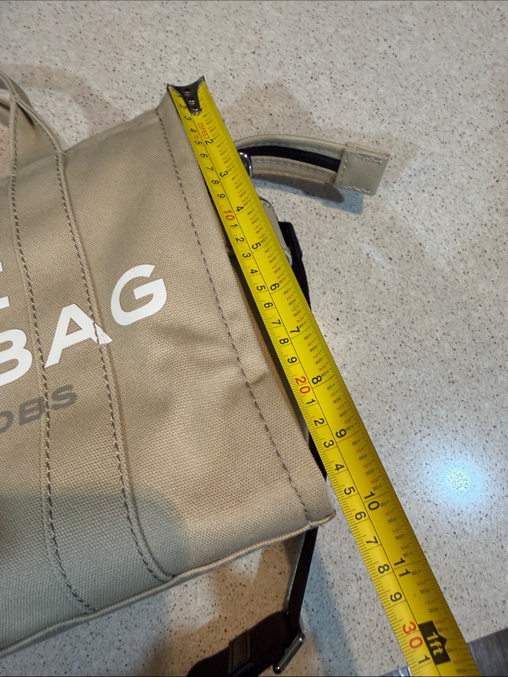 Marc Jacobs Beige Canvas 'The Tote Bag' with White Logo - Picture 8 of 8